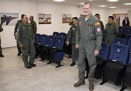 El Rey Felipe VI, el pasado 6 de mayo, durante su visita a la Academia General del Aire.