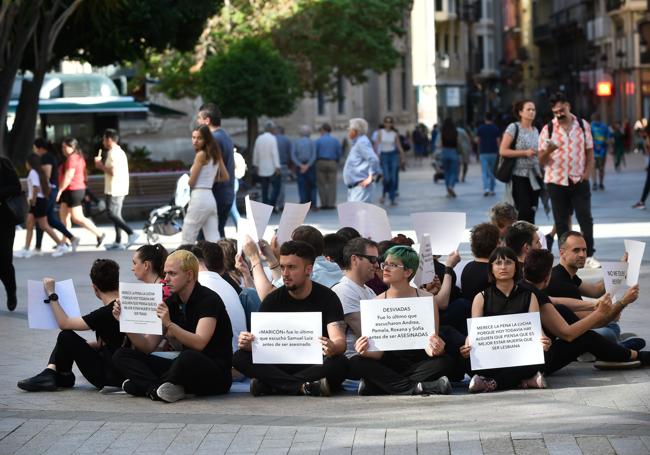 Protesta en Murcia, este viernes.