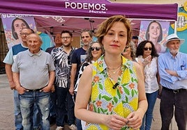 Elvira Medina, este lunes, durante el acto en Murcia.