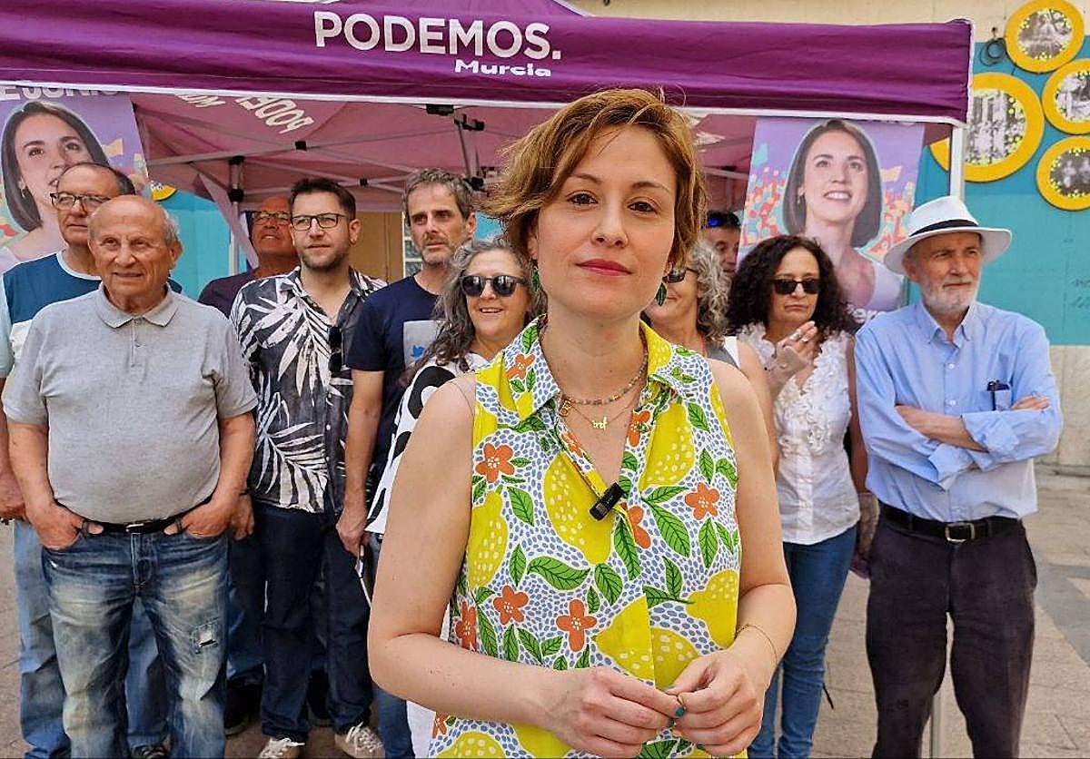 Elvira Medina, este lunes, durante el acto en Murcia.