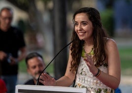 La candidata Helena Vidal, en un acto electoral de la campaña.