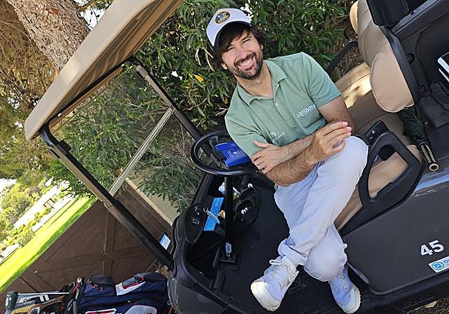 El músico David Otero tras concluir la prueba.