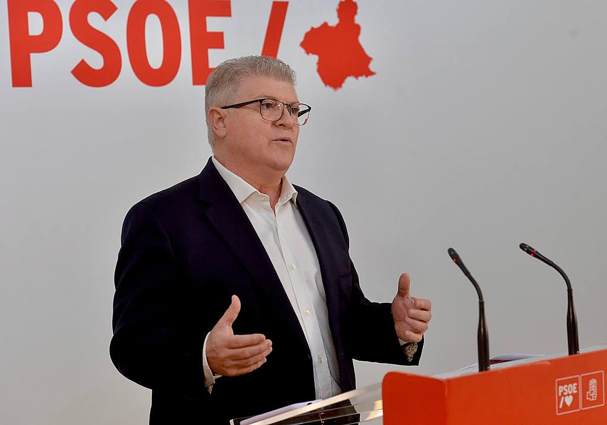 El secretario general del PSOE en la Región de Murcia, José Vélez, en una imagen de archivo.