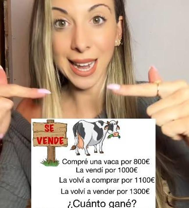 Laura Gómez, 'Laurimathteacher' en Instagram, en uno de sus vídeos sobre problemas matemáticos.