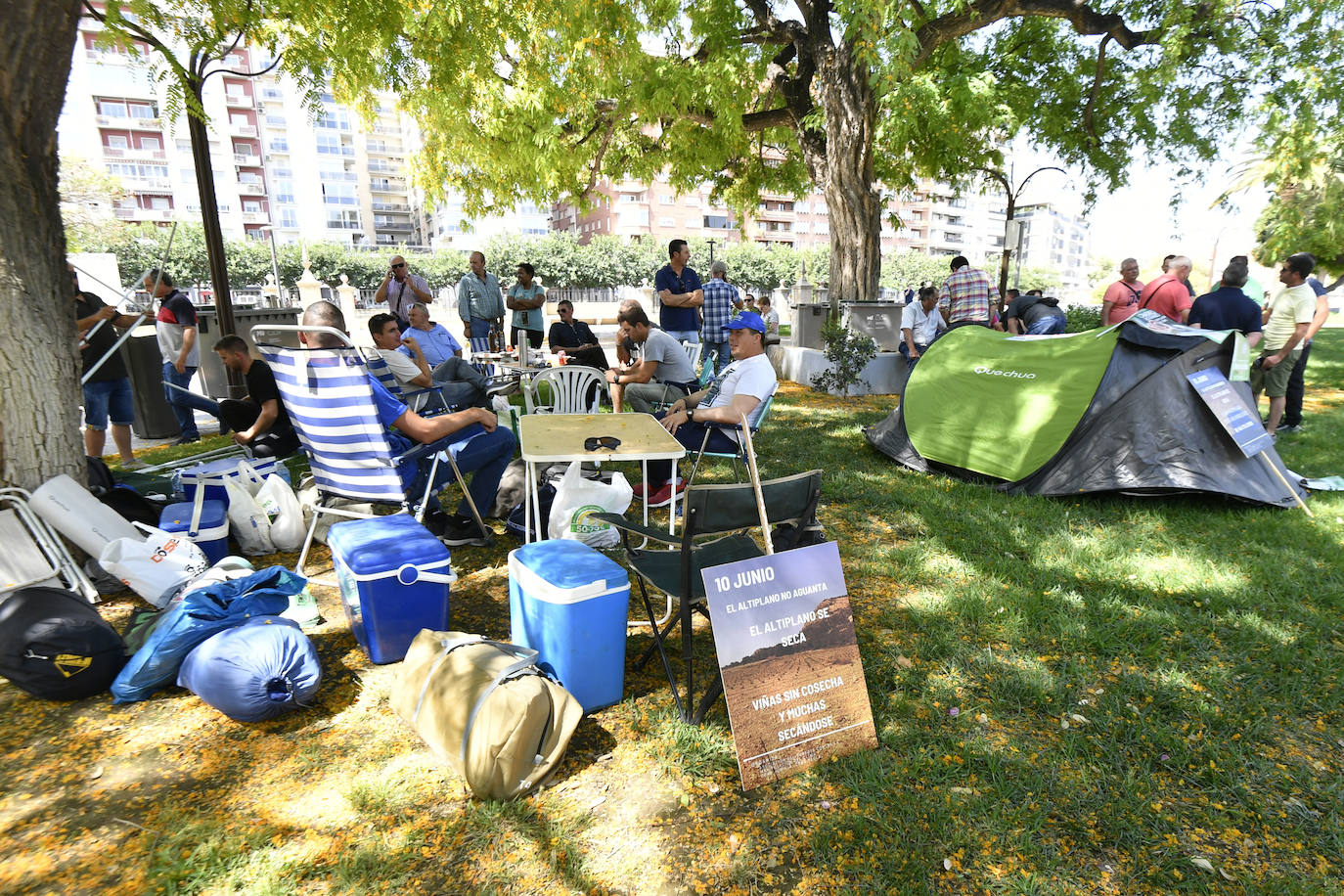 Acampada de agricultores del Altiplano por la sequía, en imágenes
