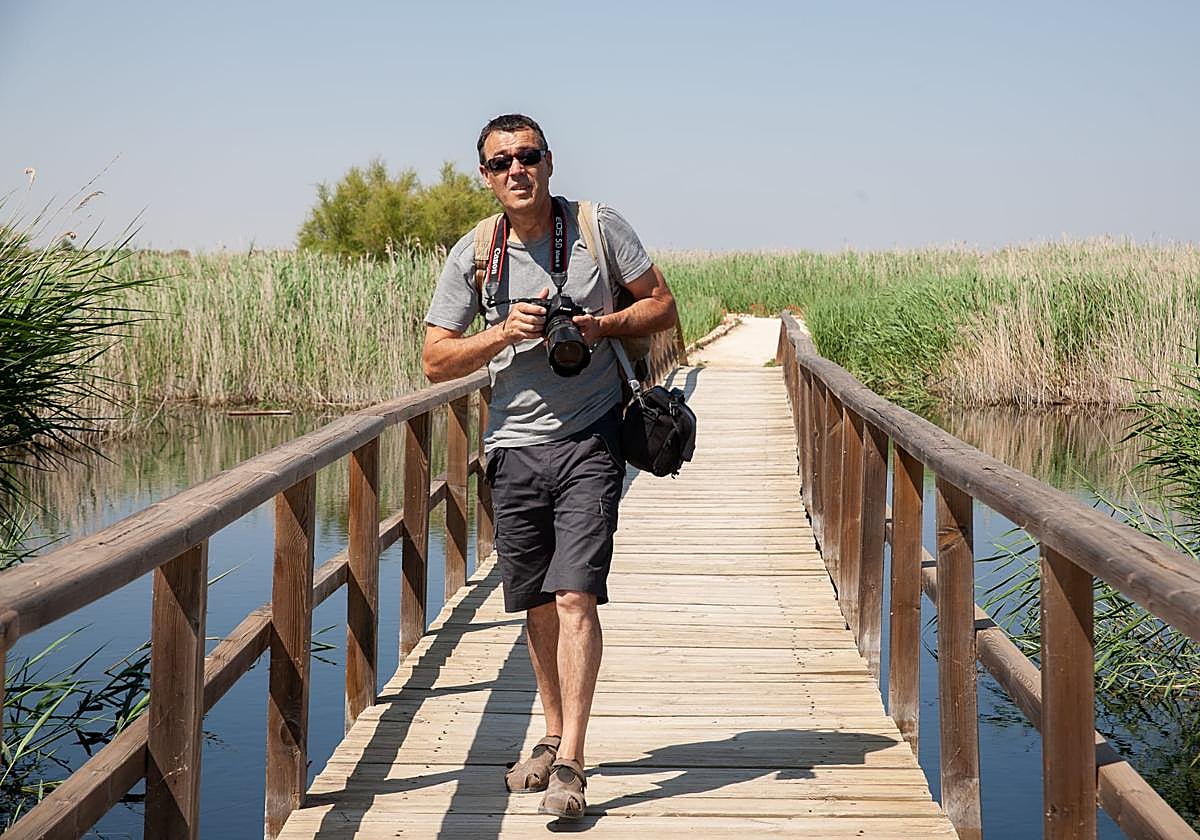 Andrés Ribón, en una jornada de trabajo en las Tablas de Daimiel.