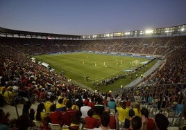 Panorámica del Enrique Roca de Murcia durante el España-Colombia de 2017.