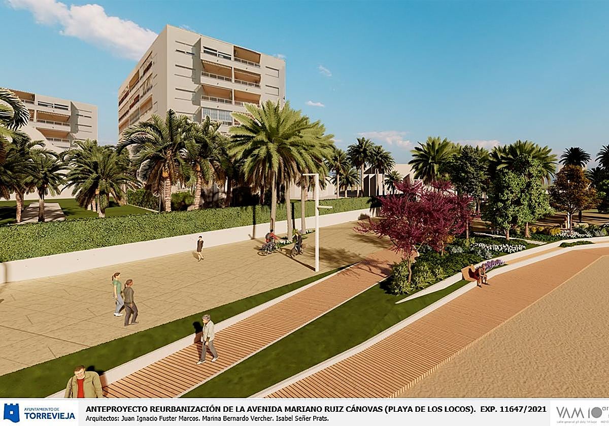 Imagen principal - Recreaciones presentadas como anteproyecto de reforma de la playa de Los Locos.