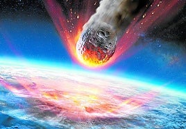 Imagen empleada en la portada del libro 'Defensa Planetaria', cofinanciado por el proyecto 'Aplicaciones de inteligencia artificial en defensa y seguridad aeroespacial' de la Fundación Séneca.