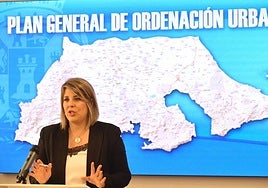 La alcaldesa de Cartagena, Noelia Arroyo, durante la presentación este viernes del nuevo Plan General de Ordenación Urbana.