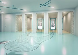 Recreación de cómo quedará una de las salas de la planta baja del futuro centro.