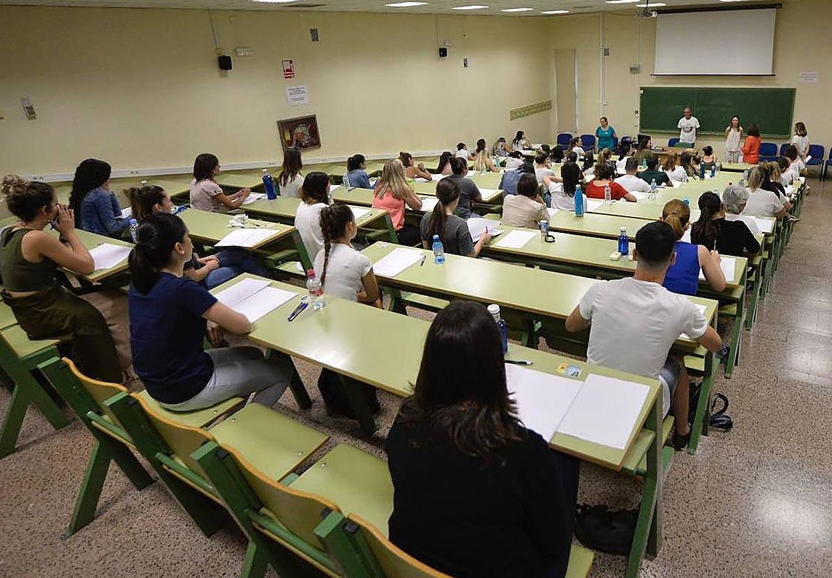 Examen de las oposiciones a maestro, en la última convocatoria.