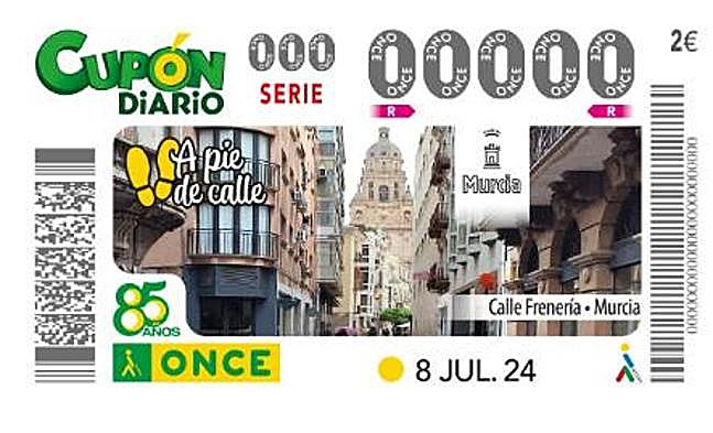 Cupón diario dedicado a la calle Frenería de Murcia.