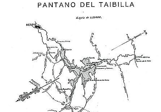 Gráfico publicado en LAVERDAD en enero de 1925 sobre el proyecto del Taibilla.