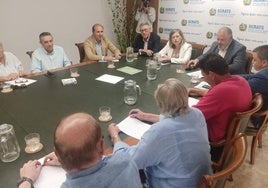 La directora general del Agua, María Dolores Pascual, esta mañana en la sede de los regantes del Trasvase.