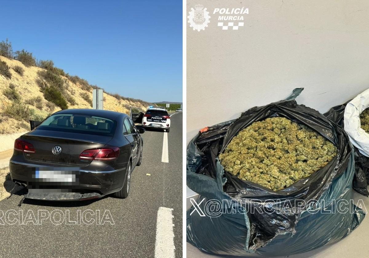 El coche en el que los agentes hallaron 12,15 kilos de marihuana.