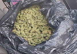 La marihuana incautada por la Policía Nacional.