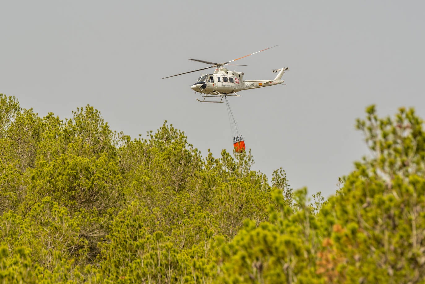Un incendio en la sierra de Altaona alarma a los vecinos de Murcia