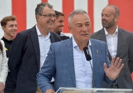 Felipe Moreno, durante la presentación de la ciudad deportiva del Real Murcia.