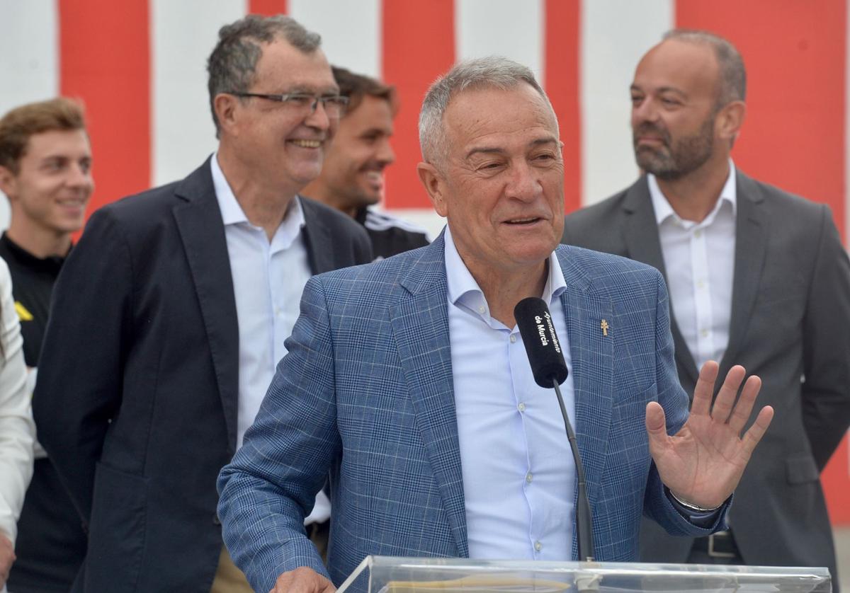 Felipe Moreno, durante la presentación de la ciudad deportiva del Real Murcia.