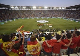 Imagen de archivo de un partido de España en el Enrique Roca.
