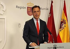 Marcos Ortuño, durante la rueda de prensa, este jueves.