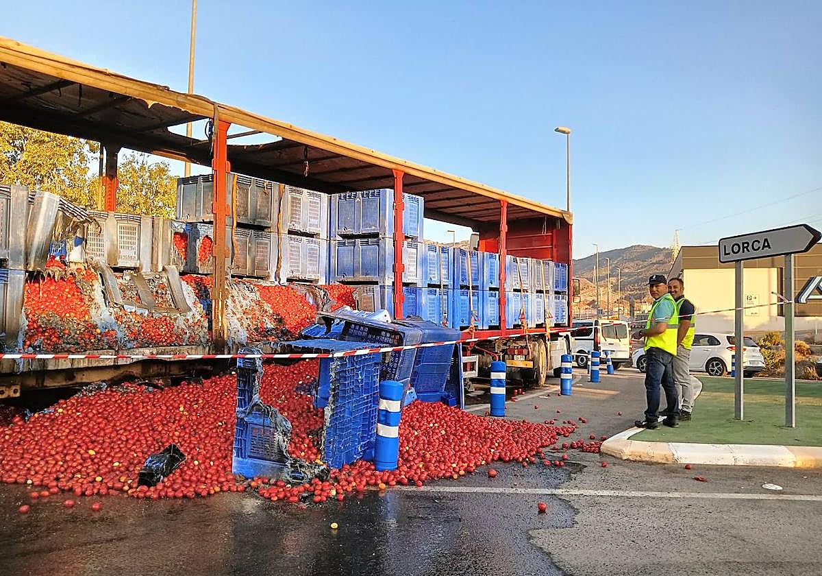 El remolque del camión afectado.