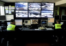 Sala de control de cámaras del Parque de Seguridad.