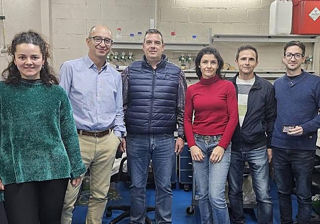 Equipo investigador del proyecto. De izquierda a derecha, Lorena Martínez, Roque Torres, Francisco Artés, Ana Toledo, Manuel Jiménez y Javier Garrido.