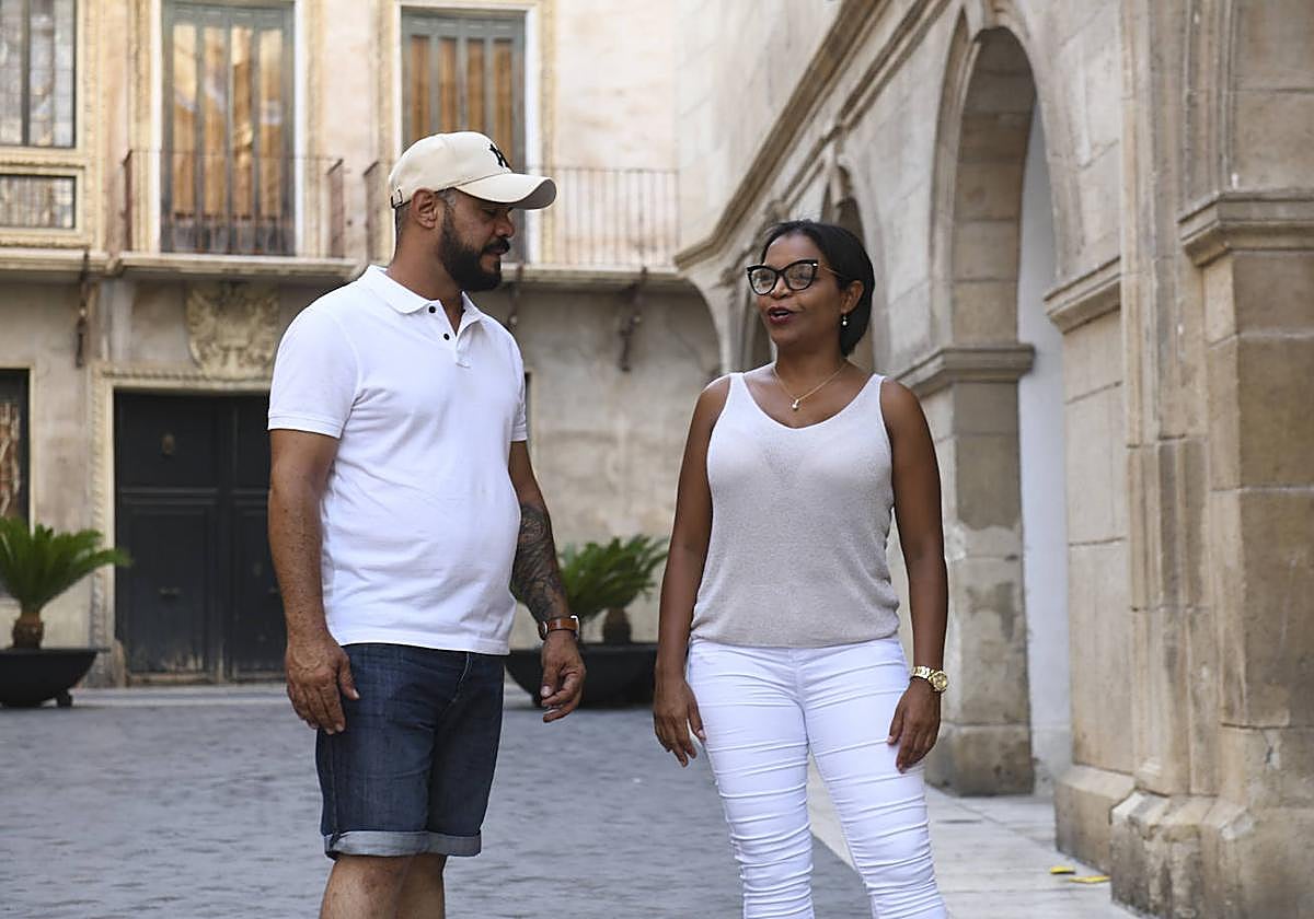 Yermi Ruiz y Yusi Sánchez, el pasado miércoles, en la Catedral de Murcia.