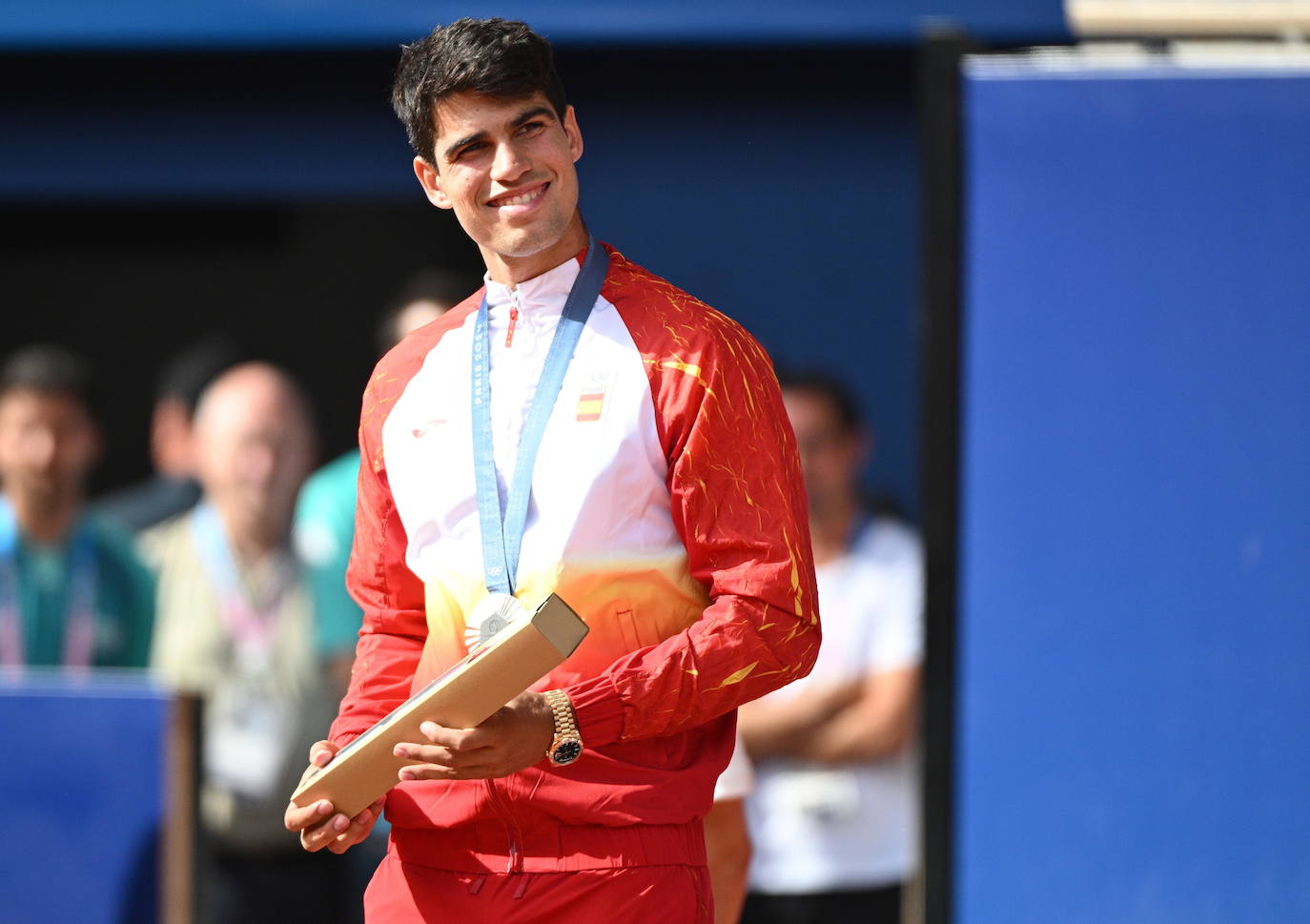 En imágenes, la final de tenis en los Juegos Olímpicos entre Carlos Alcaraz y Novak Djokovic