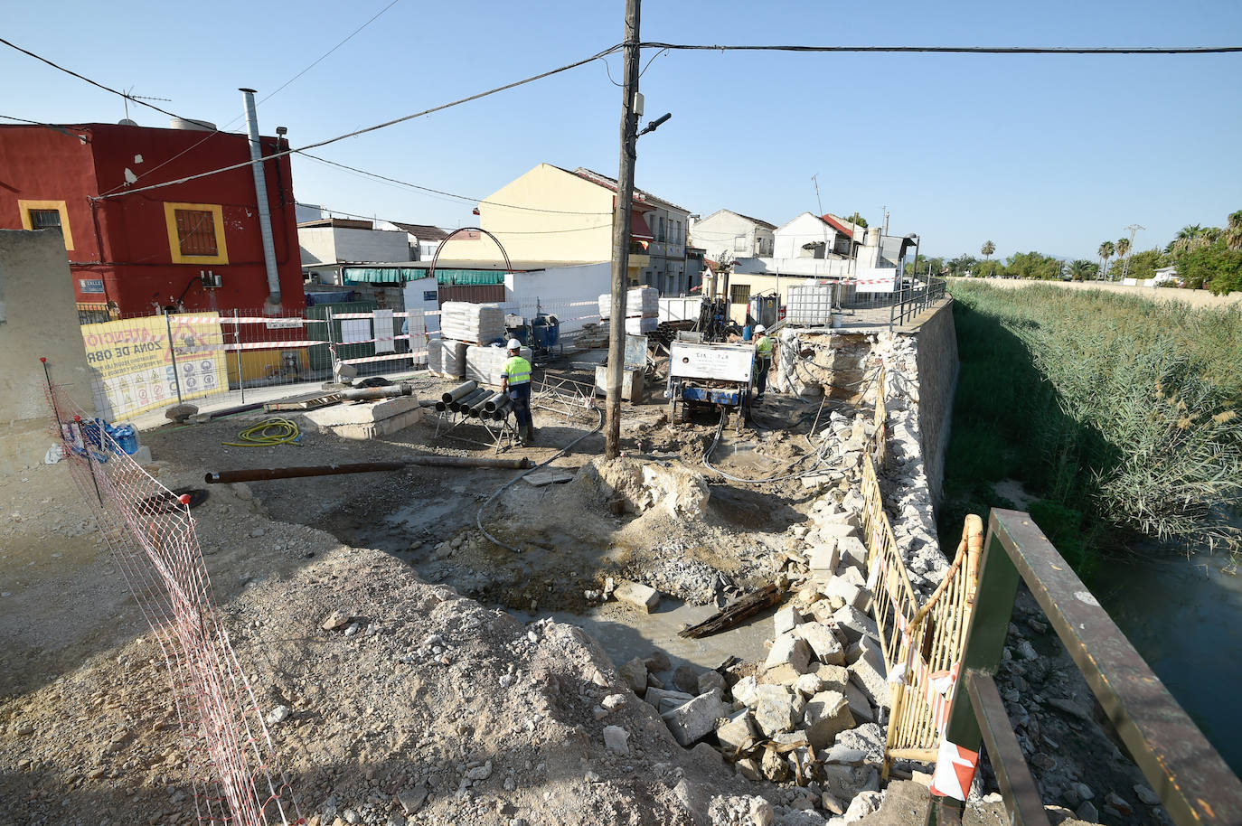 Obras de construcción del nuevo puente entre El Raal y Beniel, en imágenes