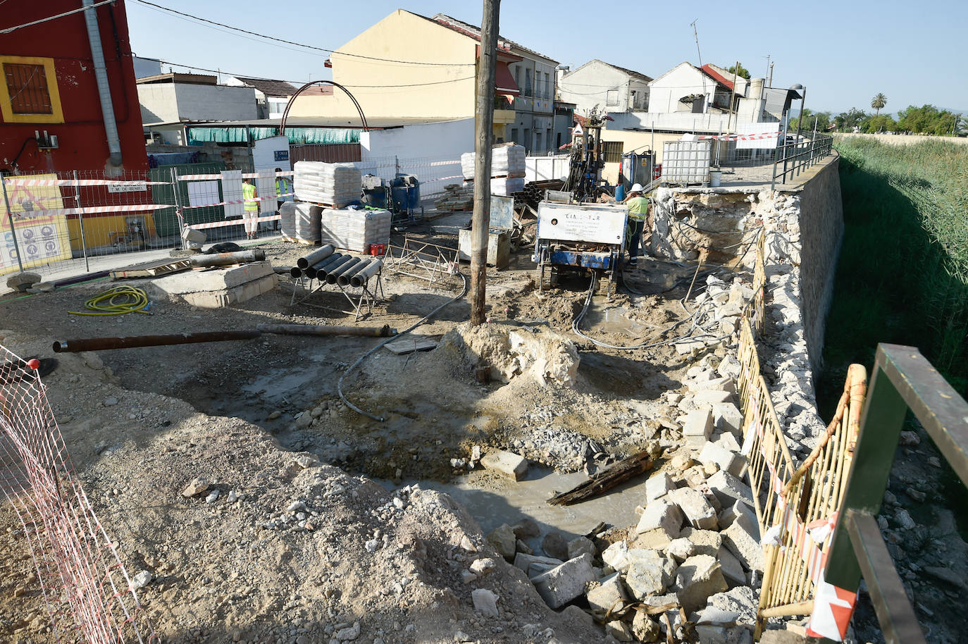 Obras de construcción del nuevo puente entre El Raal y Beniel, en imágenes