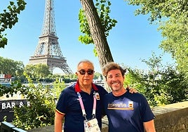 Fran Sánchez y Alejandro Blanco, presidente del COE, hace unos días en París.