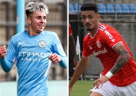 Ben Knight, jugando con el Manchester City, y Matheus Cadorini, con el Internacional de Porto Alegre.