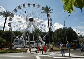 Imagen de archivo de la noria de Murcia instalada el año pasado.
