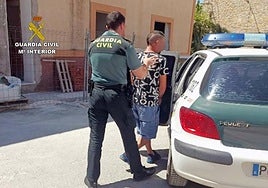 El presunto ladrón en el momento de su detención.