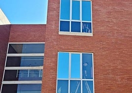 Las láminas en las ventanas de La Arrixaca.