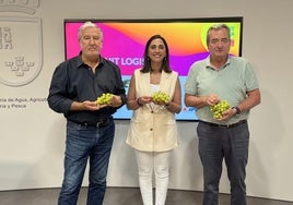 Presentación de la participación de la Comunidad en la feria Asia Fruit Logística, con la consejera Sara Rubira en el centro.