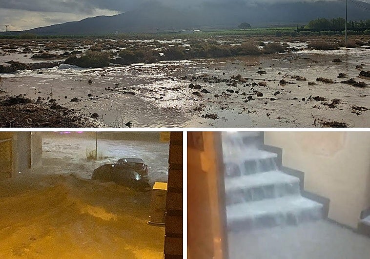 Inundaciones provocadas por las lluvias en Jumilla.