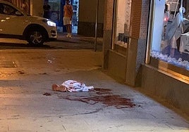 Restos de sangre en el lugar del suceso.