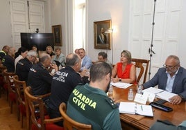 Reunión de la Junta de Seguridad, ayer en el Palacio Consistorial.