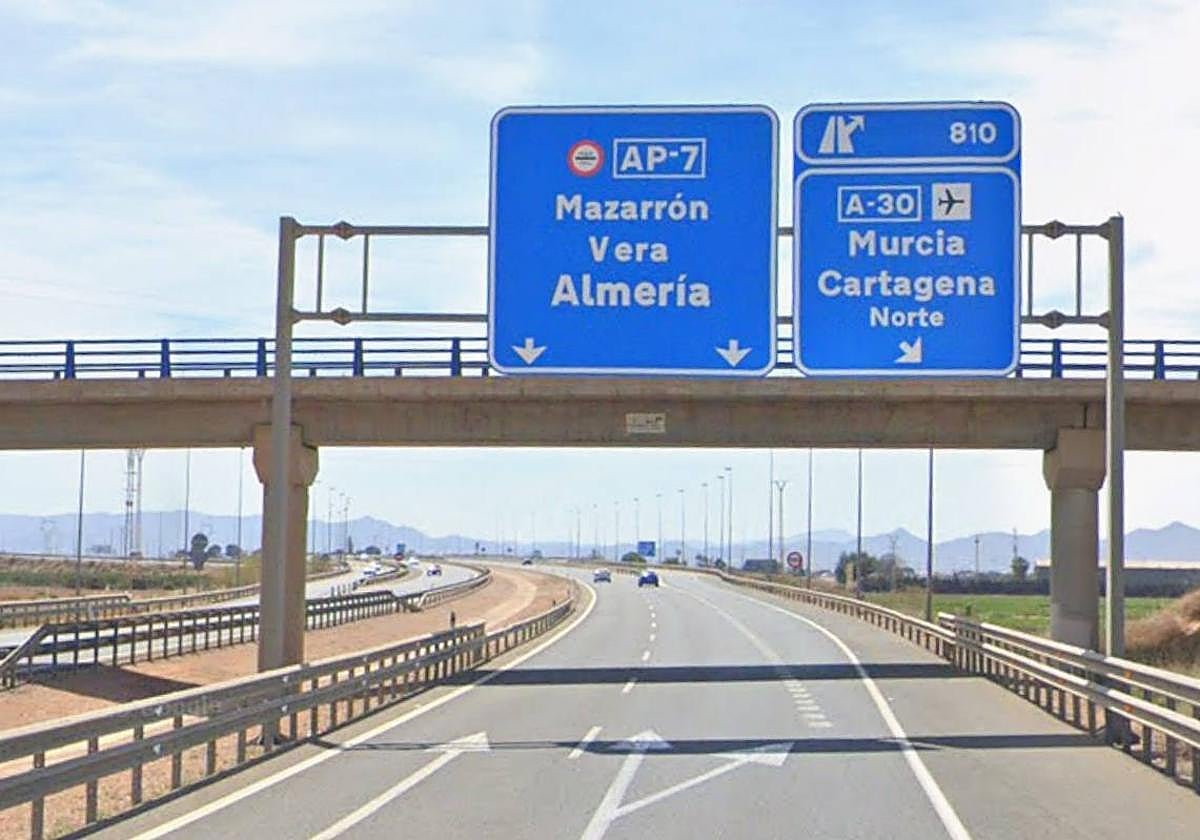 La AP-7 entre Cartagena y Vera.
