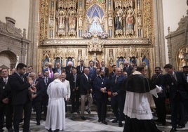 Nuevos caballeros de la Fuensanta, ayer, en la Catedral.