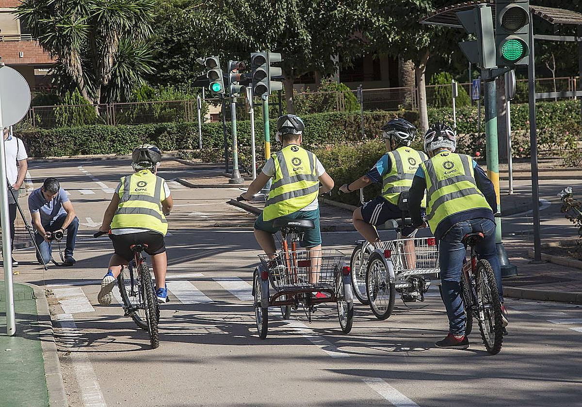 Alumnos en el parque de Educación Vial en una imagen de archivo.