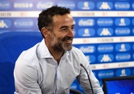 Paco Peña, secretario técnico del Hércules, en la sala de prensa del Rico Pérez el pasado martes.