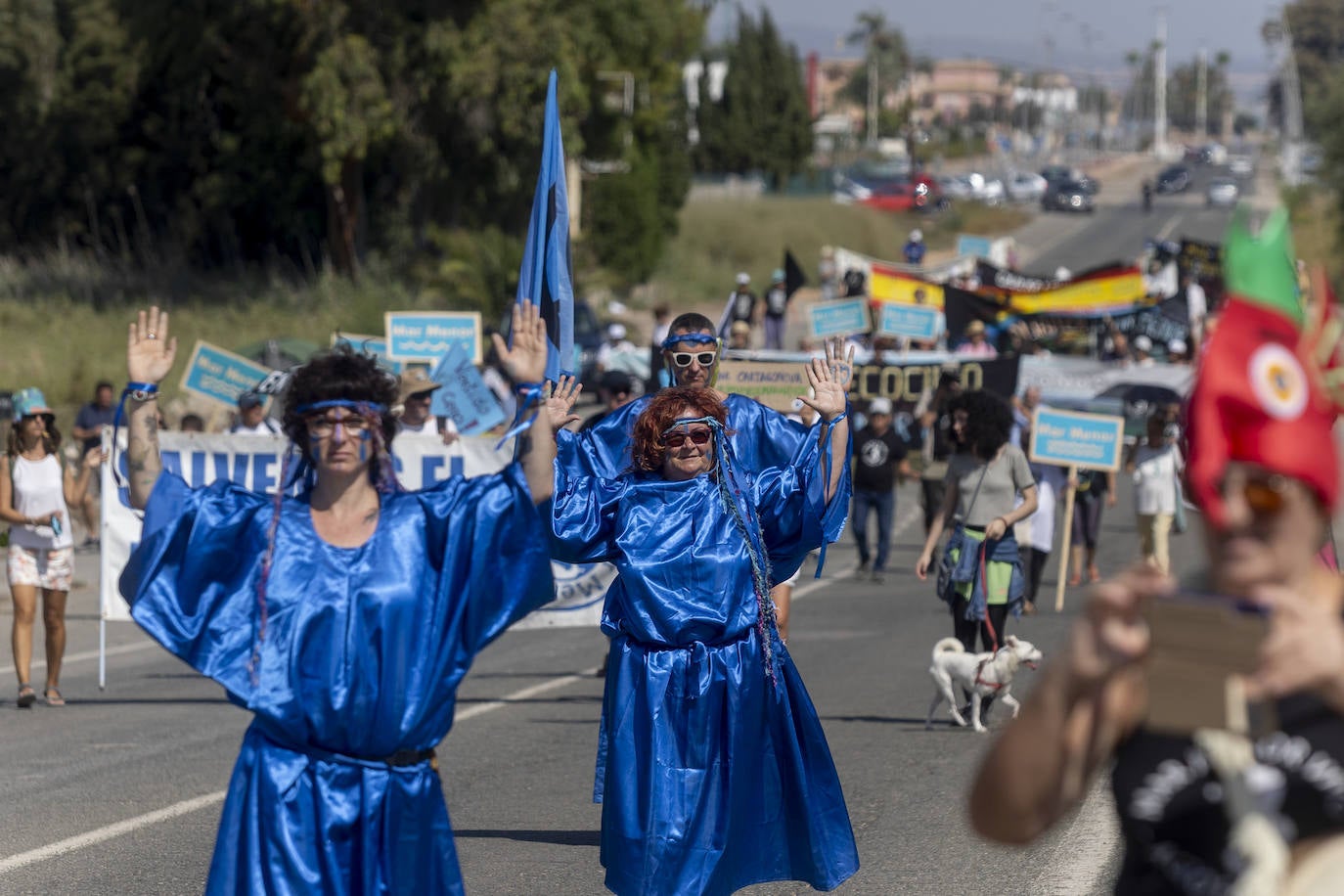 La manifestación en la Rambla del Albujón por el Mar Menor, en imágenes