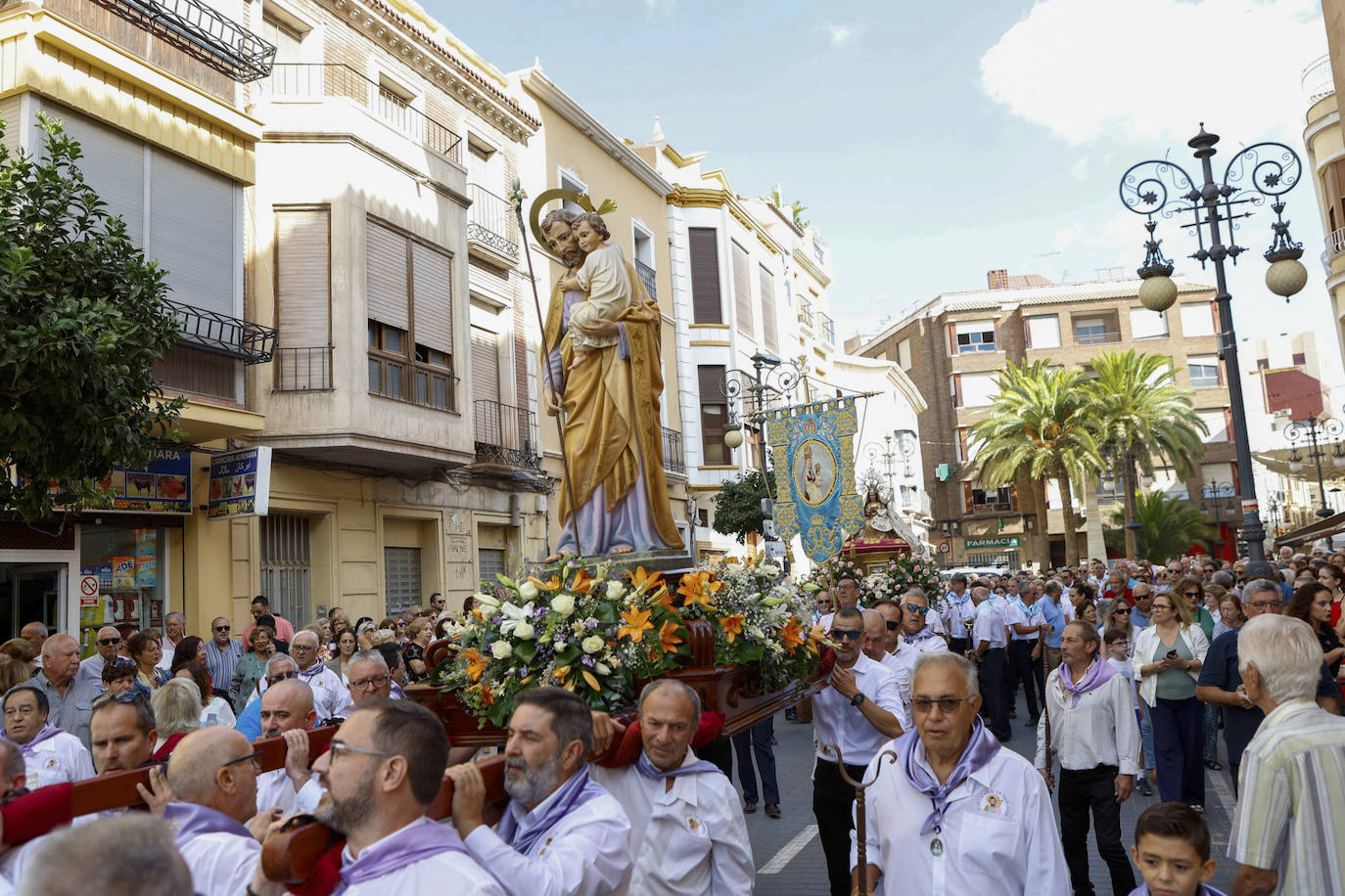 Las imágenes del traslado de la Virgen de las Huertas a San José