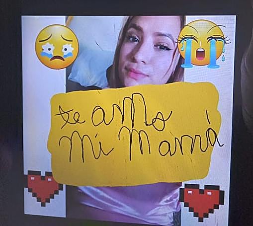 Una de las composiciones que hace Celeste a su madre Orfilia, fallecida en la tragedia de Atalayas.