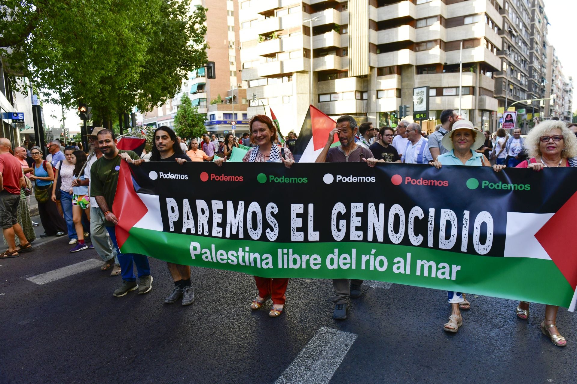 La marcha de apoyo al pueblo palestino en Murcia, en imágenes